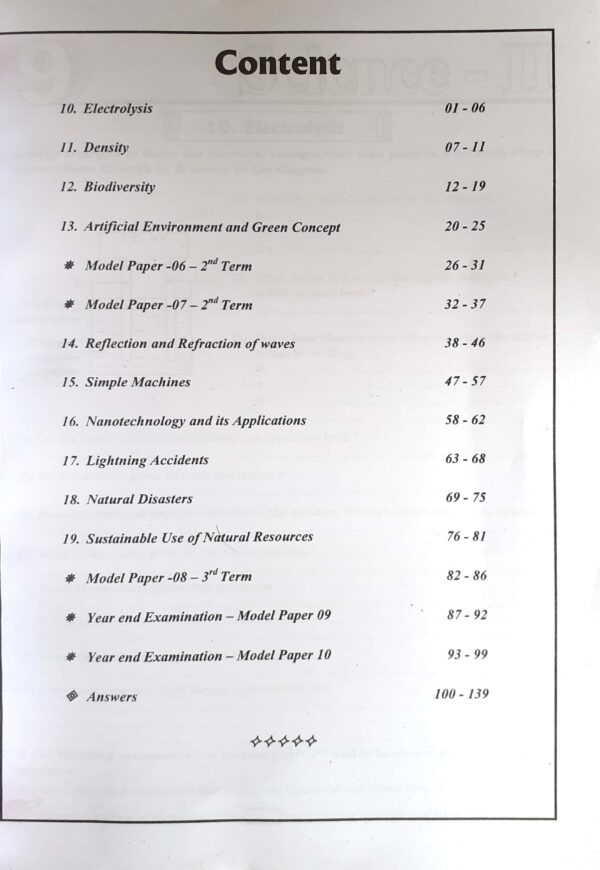 Master Guide Grade 09 Science workbook(Part II) | English Medium
