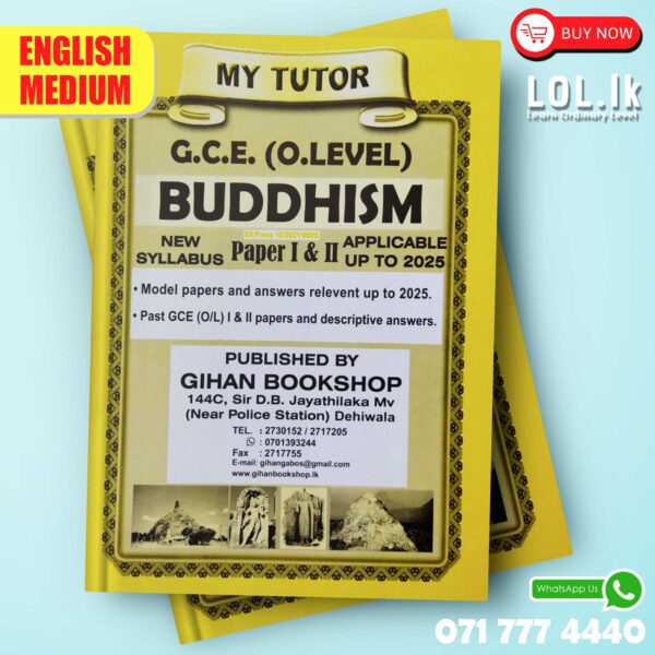 English Medium O/L Buddhism Past Papers Book