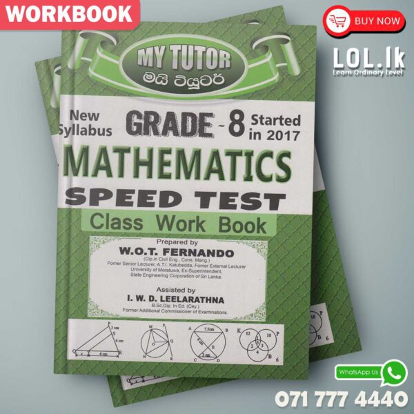Mytutor Grade 08 Mathematics Workbook - English Medium