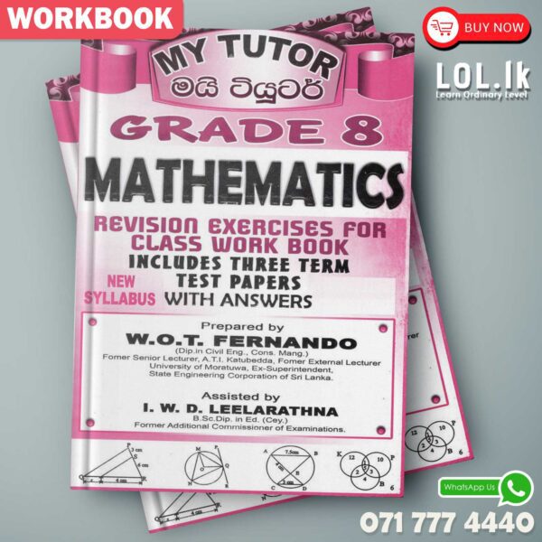 Mytutor Grade 08 Maths Workbook - English Medium