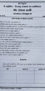 Grade 08 Sinhala Workbook with Term Test Papers (My Tutor)