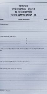 Grade 08 Civics Workbook with Term Test Papers (My Tutor) | English Medium