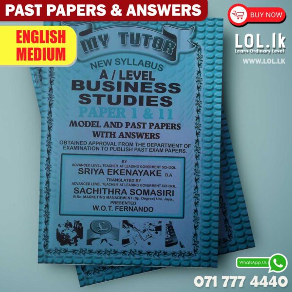 English Medium A/L Business Studies Past Paper Book with Answers - My Tutor