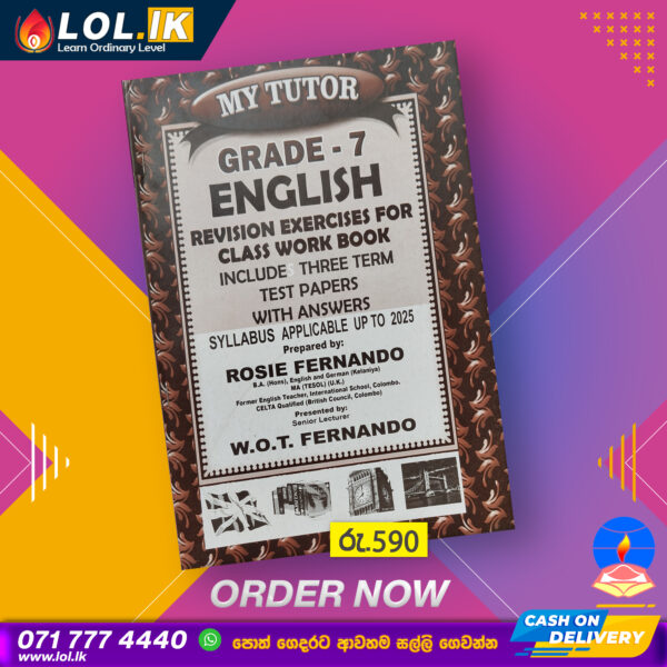 Grade 07 English Workbook with Term Test Papers (My Tutor)