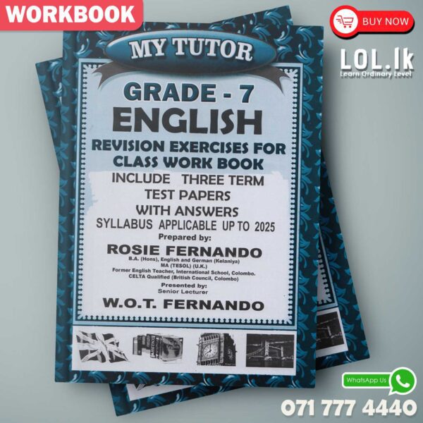 Mytutor Grade 07 English Workbook - English Medium