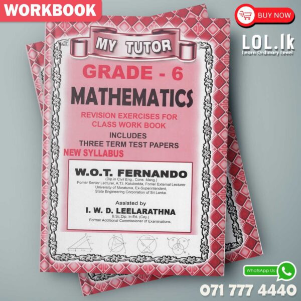Mytutor Grade 06 Maths Workbook - English Medium
