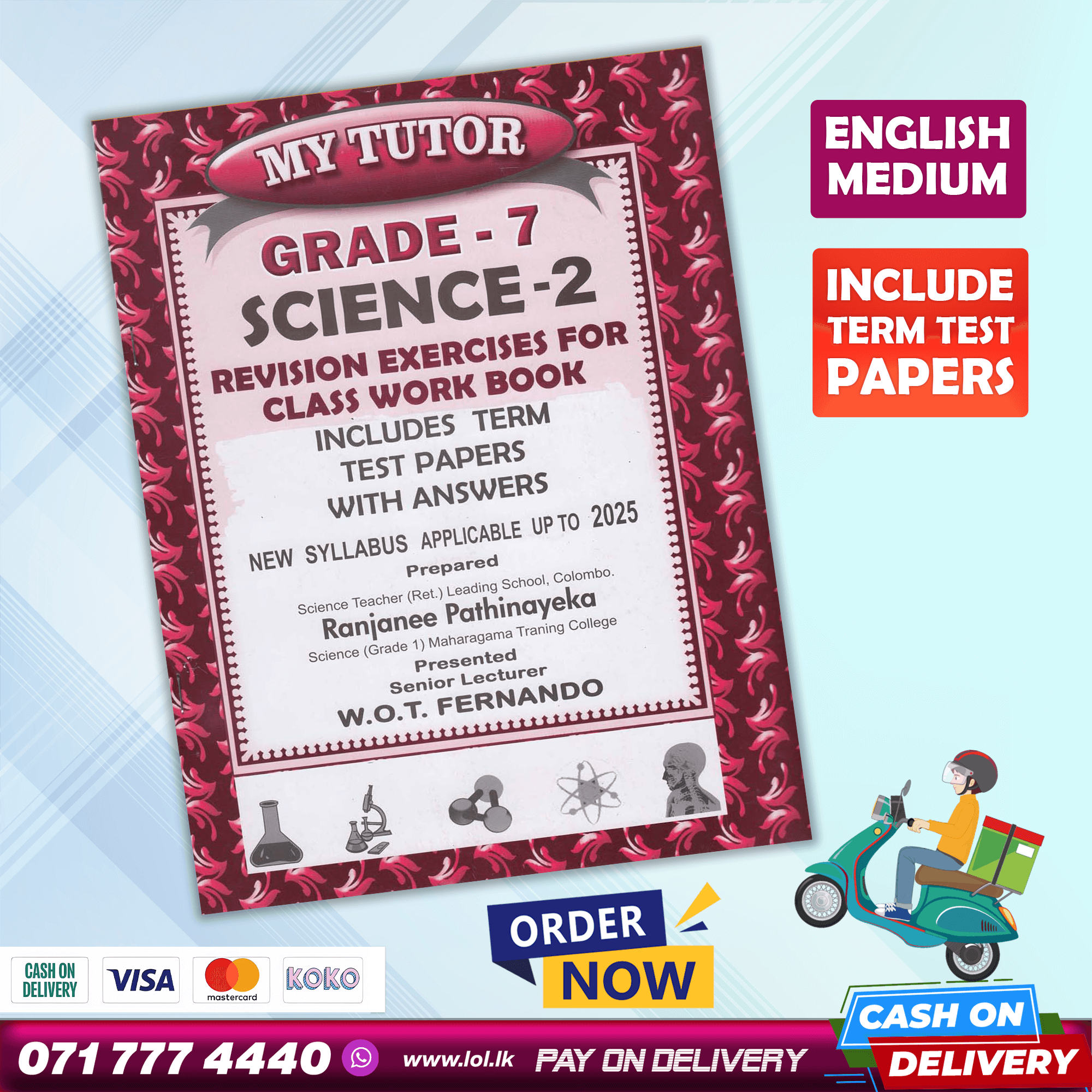 Grade 07 Science Workbook with Term Test Papers (My Tutor) | English Medium