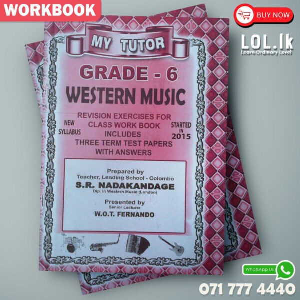 Mytutor Grade 06 Western Music Workbook - English Medium
