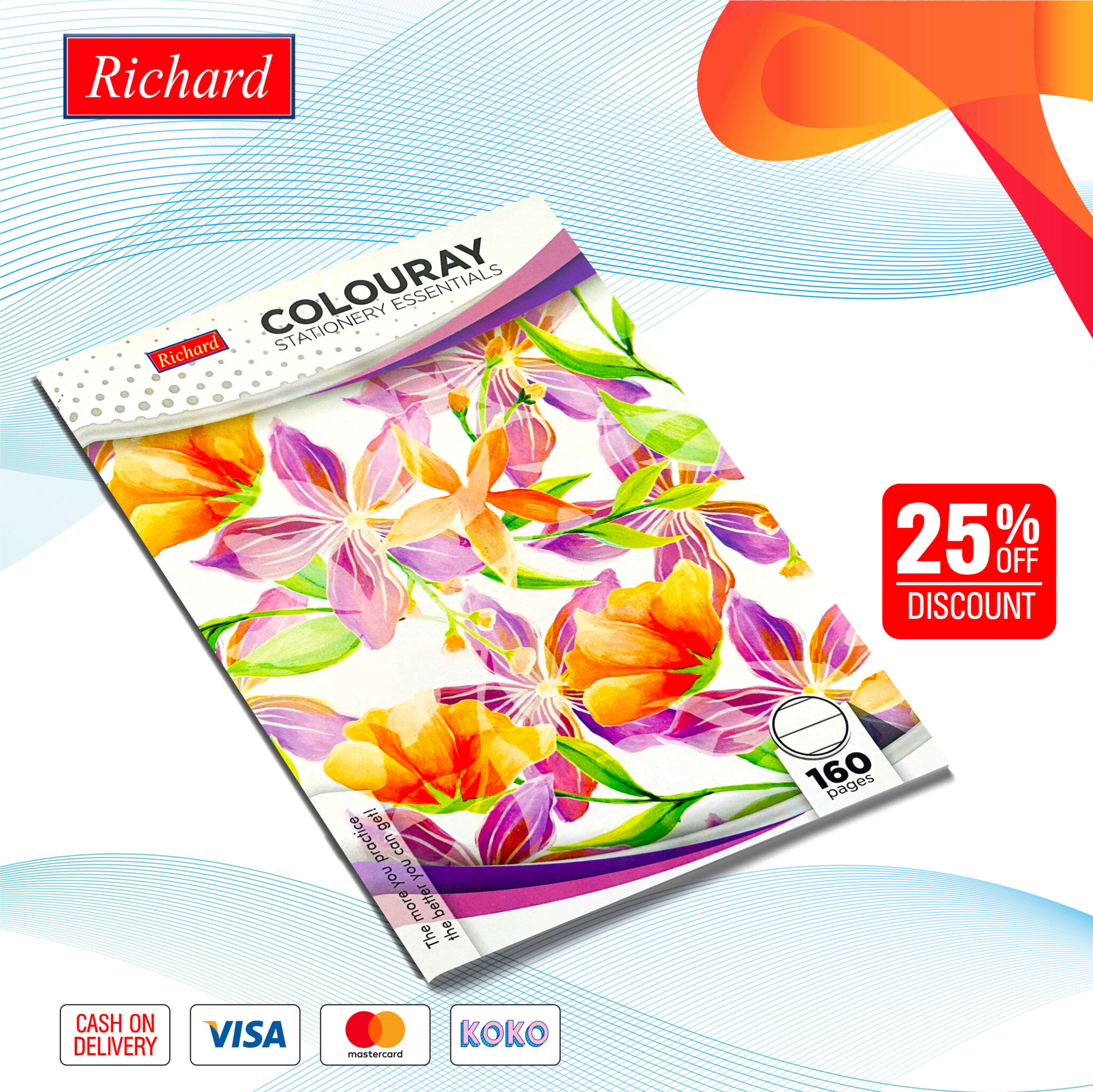 Richard B5 160 Pages Single Ruled Book (25% Off Discount)
