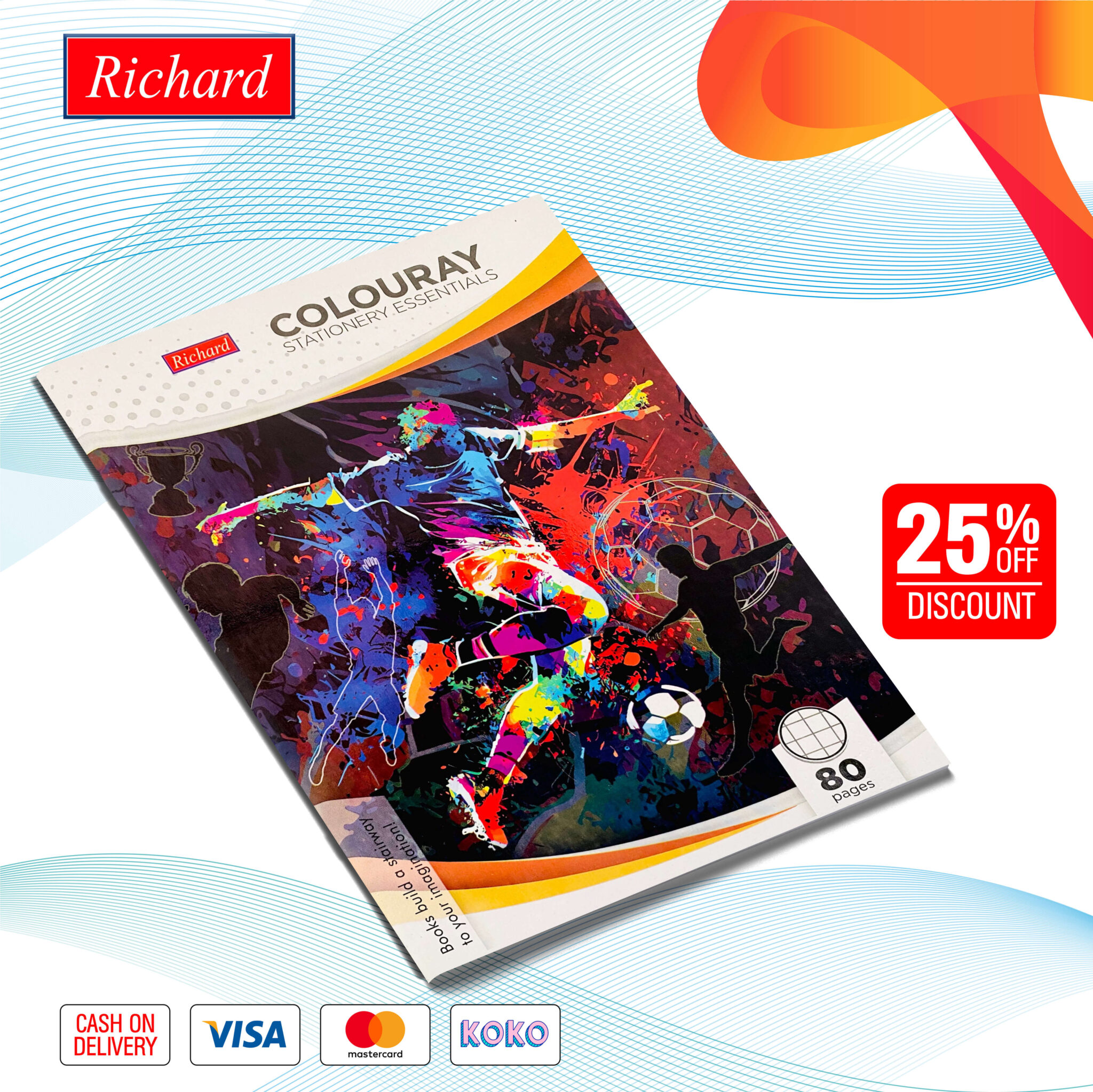 Richard B5 80 Pages Square Ruled Book (25% Off Discount)