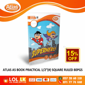 Atlas 80 Pages Practical 1/2″ Square Ruled Book
