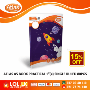 Atlas 80 Pages Practical 1″ Single Ruled Book
