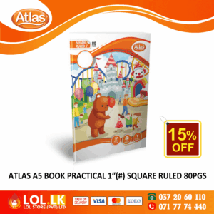 Atlas 80 Pages Practical 1″ Square Ruled Book