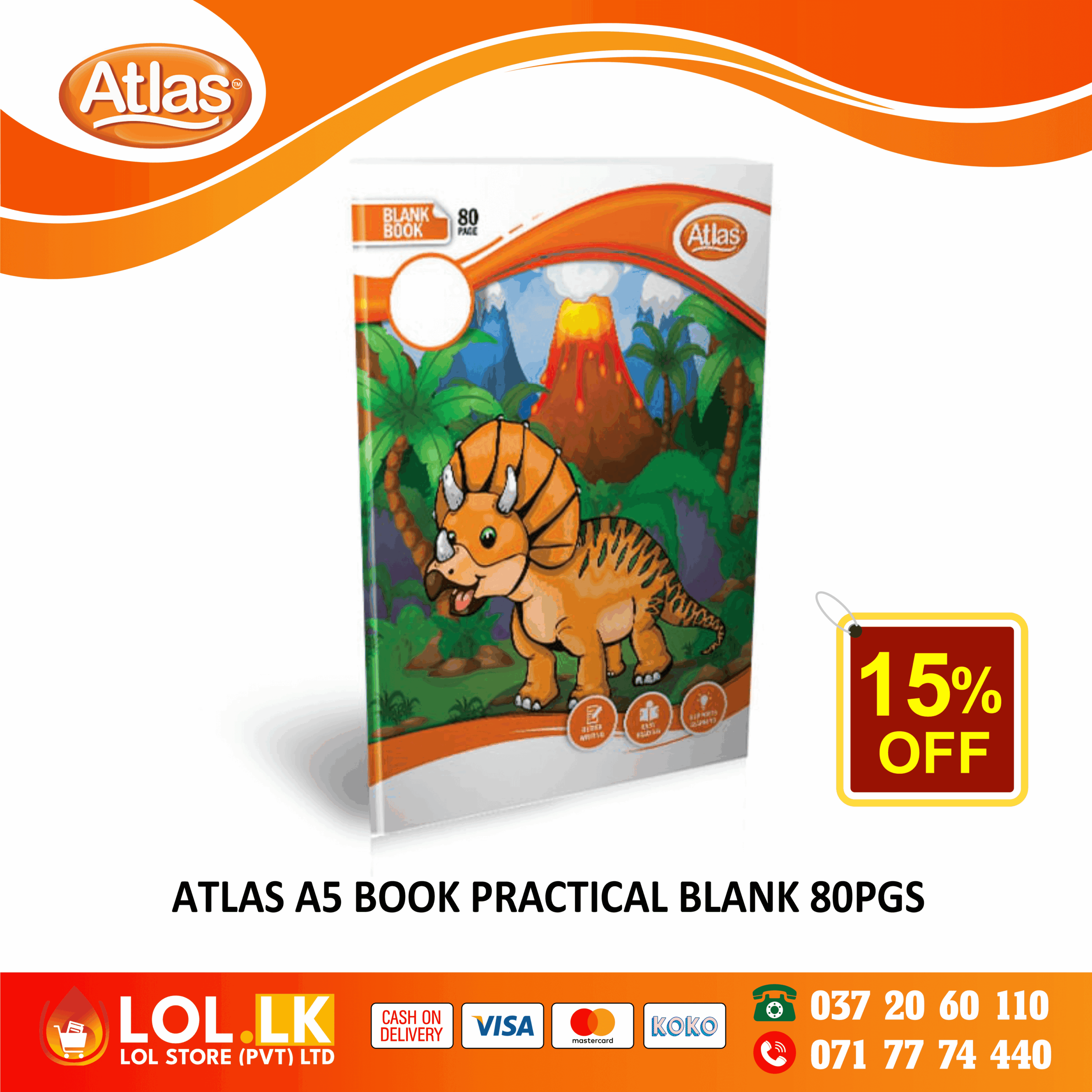 Atlas 80 Pages Practical Blank Book