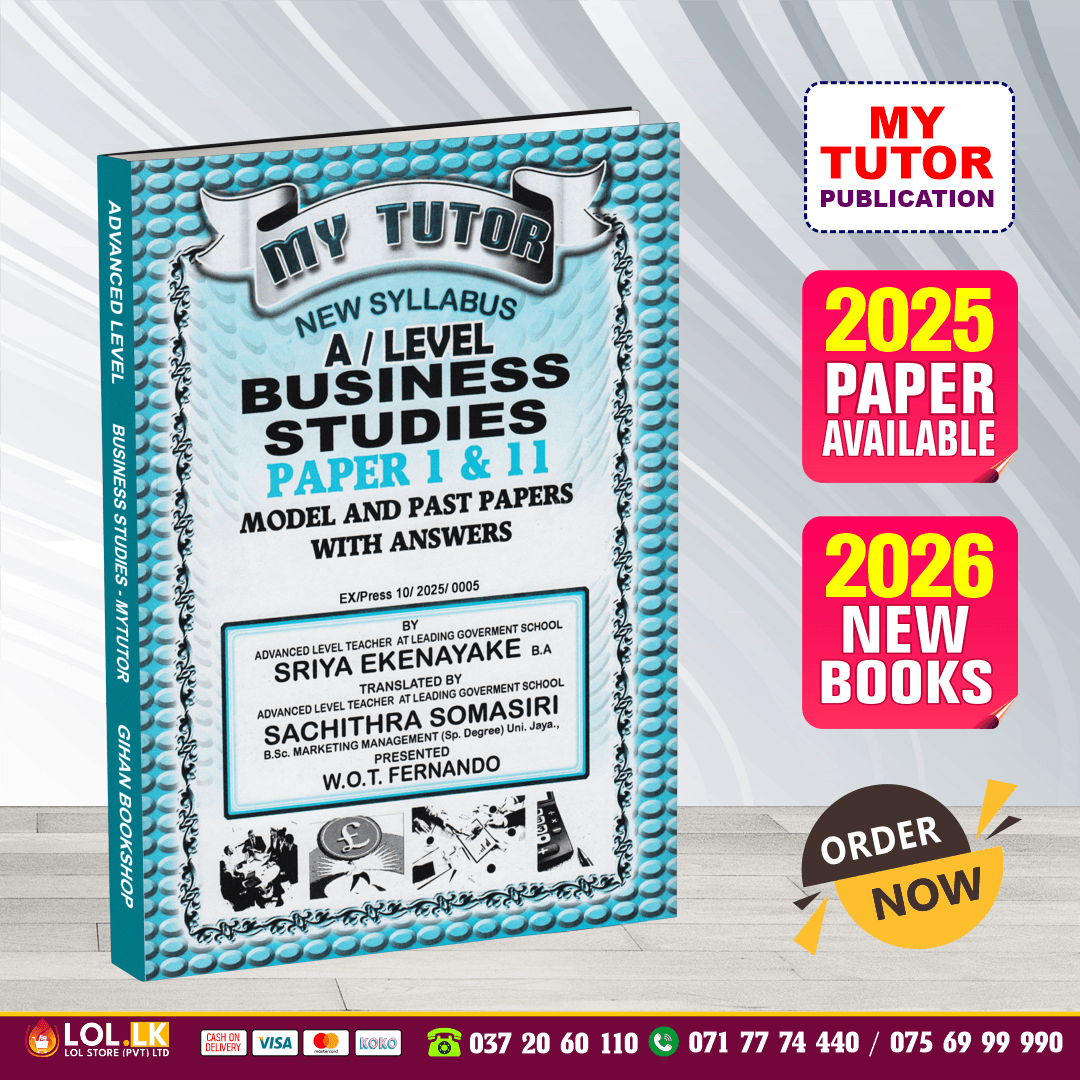 English Medium A/L Business Studies Past Paper Book 2026 - My Tutor Publication