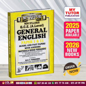 A/L General English Past Paper Book 2026 - My Tutor Publication